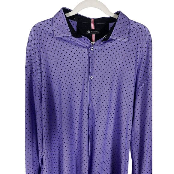 Men's Max Colton Purple Polka Dot Long Sleeve Casual Button Down 2XL - Picture 1 of 7